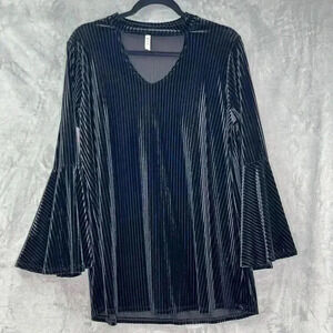 Mts Sz L Ribbed Velvet Dramatic‎ Bell Sleeve Tunic Top Whimsigoth Fairygrunge